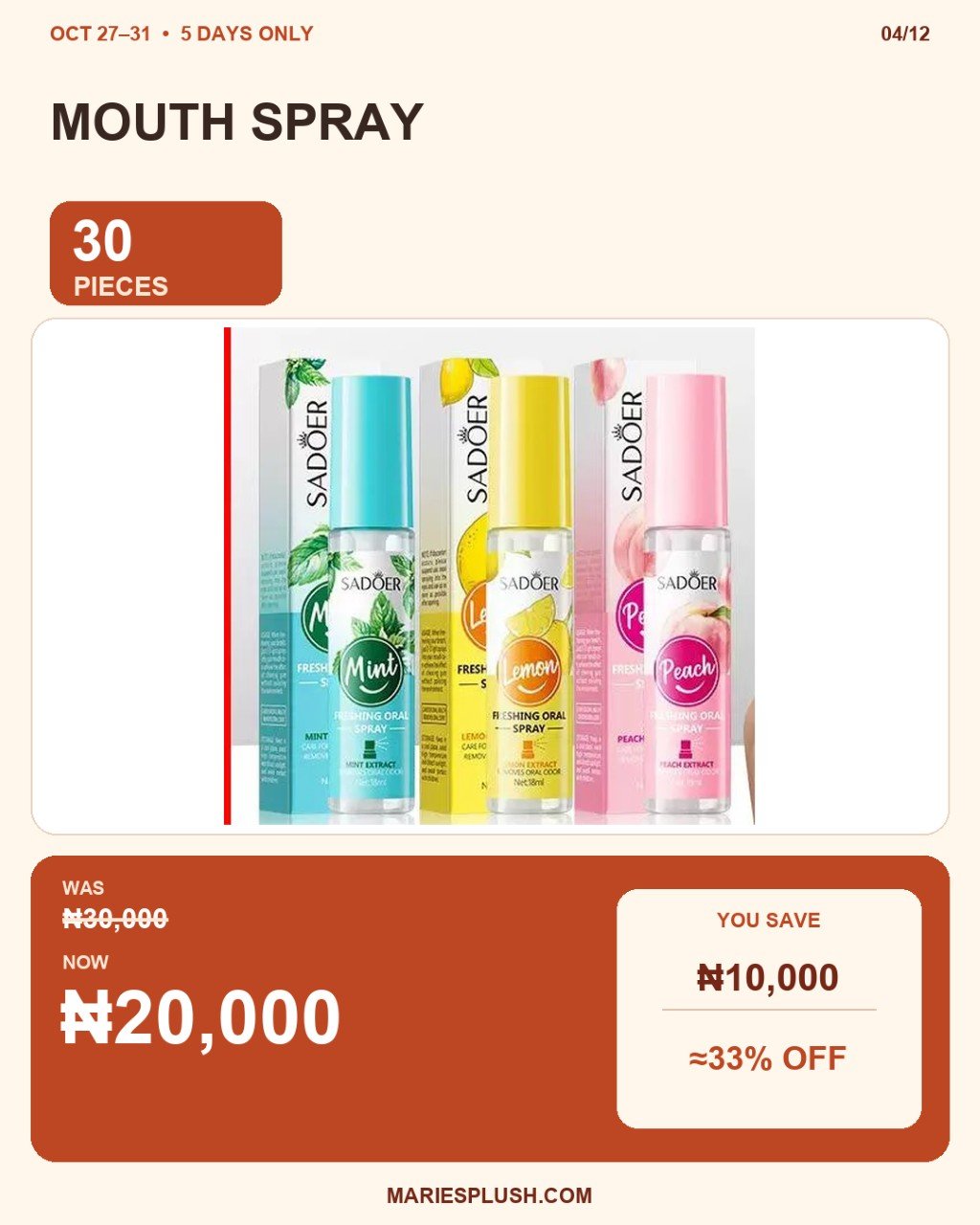 30 MOUTH SPRAY